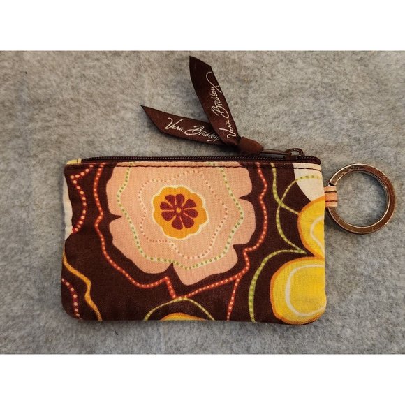 Vera Bradley Mini Hipster Crossbody Bag Handbag and Wallet Floral Brown Yellow - Picture 14 of 15